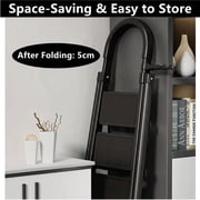 4 Step Lightweight Folding Step Ladder steel Step Stool with Widened Anti-Slip Strip Pedal Convenient Handgrip,Multi-use for Household and Office