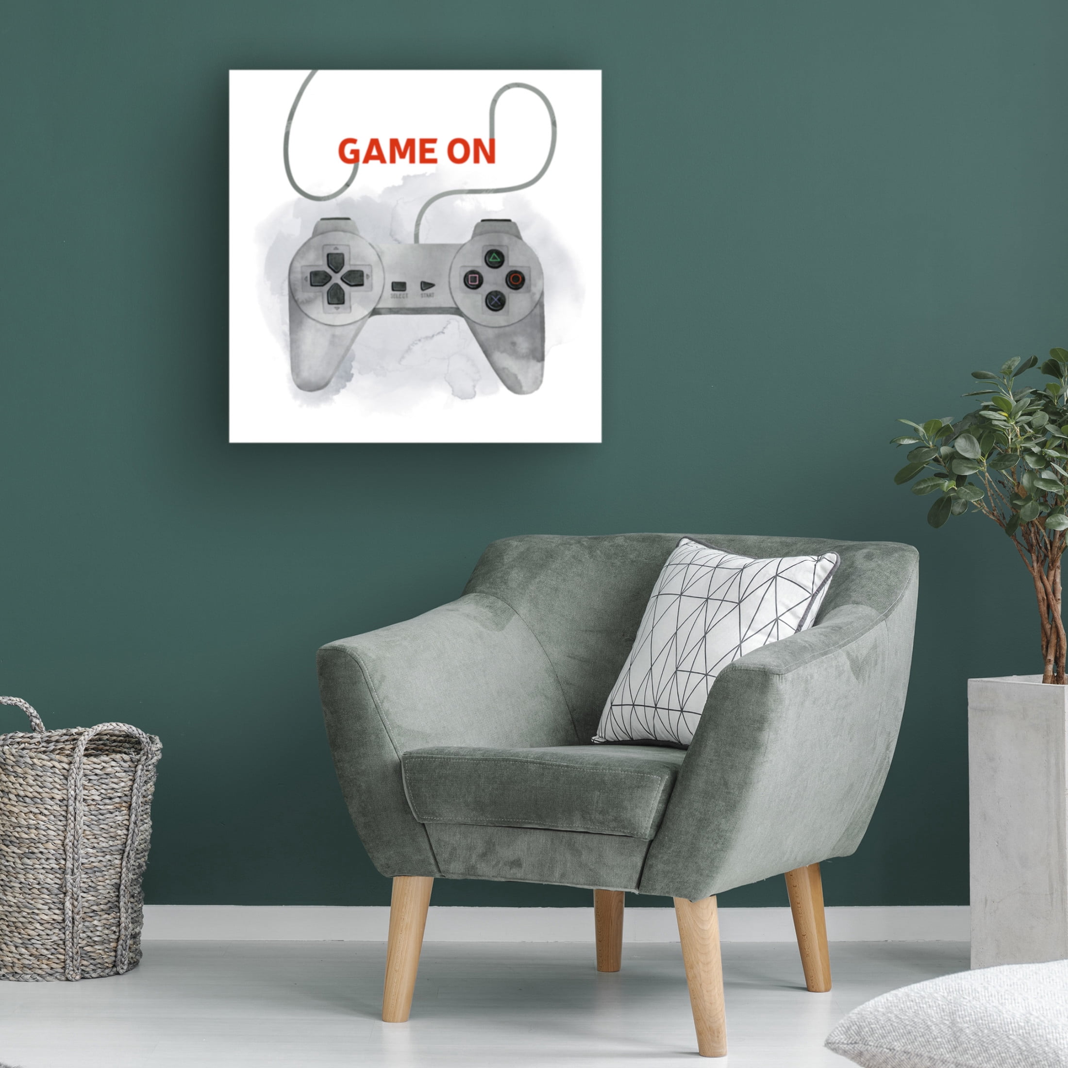Canvas Wall Art - Grace Popp 'Game On II' Wall Art for Living Room, Bedroom, or Office Décor by Trademark Fine Art - 18 x 18 Inches