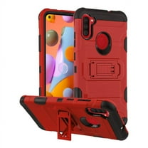 Samsung Galaxy A11 Phone Case Hybrid Impact Armor Rugged Rubber TPU Dual Layer Hard Shockproof with Kickstand Stand Protective Heavy Duty [Military-Grade] RED Cover For Samsung Galaxy A11 [2020]