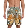 thumbnail image 3 of Lsque Skeleton Cowboy And Guitar Mens Sleep Pajama Shorts,Short Pajama Pants, Cotton Ultra-Soft Knit-X-Large, 3 of 9