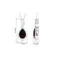 thumbnail image 3 of Rosec Jewels Red Garnet Pendant Necklace with Diamond for Women - AAA Grade - 12X8 mm, 925 Sterling Silver, 3 of 7