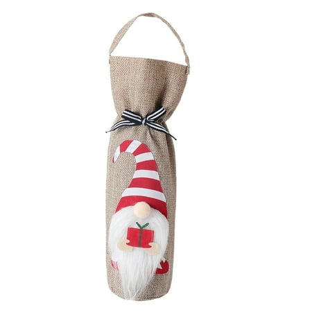 

ZTTD Christmas Wine Gift Bags Thanksgiving Gift Bags Wine Bottles Christmas Tree Tabletop Decorations Wine Bags for Wine Bottles Gifts Wine Forest Elf Dolls Christmas Decorations Christmas Decor