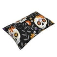 thumbnail image 3 of LNWH Rectangle Pillow Cover, Black Sugar Skulls Flowers Cushion Covers Pillowcase for Couch Bedroom Sofa, 14"x20", 3 of 7
