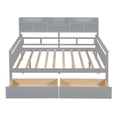 thumbnail image 3 of JAMPOOCA Wood Full Size Daybed Frame with Bedside Shelf and Two Drawers Slat Support, 79.1"L x 57.1"W x 49.4"H 500Lbs Load Fit 6"-8" Mattress, Gray, 3 of 9