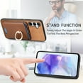 thumbnail image 2 of ELEHOLD Case for Samsung Galaxy A15, Slim Magnetic Wallet Case with Ring Stand Credit Card Holder,Brown, 2 of 6