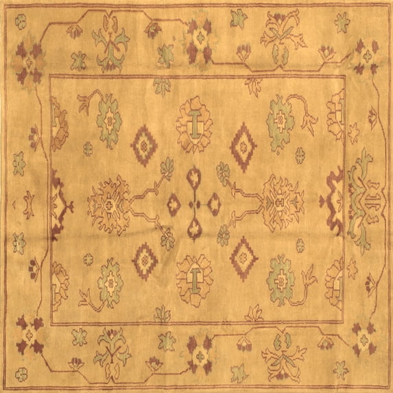 Ahgly Company Indoor Square Persian Brown Traditional Area Rugs, 4' Square