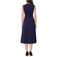 thumbnail image 3 of INSPIRE CHIC Women's Dress Sleeveless Crew Neck High Waist A-Line Office Dresses XL Navy Blue, 3 of 6