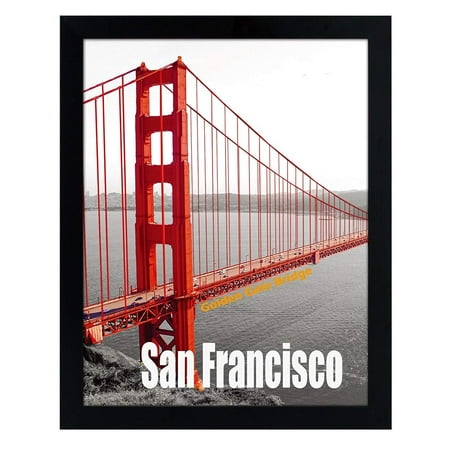 Golden State Art, 11x14 Poster Frame, Pre-Assembled Black Wood Composite, Golden Gate Bridge Gallery Edition (Wooden, (Best Golden Gate Bridge Photos)