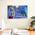 thumbnail image 3 of Elephant Stock Moroccan Blue Street Wall Art - Horizontal Canvas Wall Art - Living Room Wall Decor - Architecture Canvas - Blue And Purple Decor - 12" x 8", 3 of 8