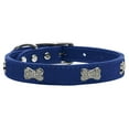 thumbnail image 3 of Mirage Pet Products Crystal & Leather Bone Dog Collar, Blue, XL, 3 of 3