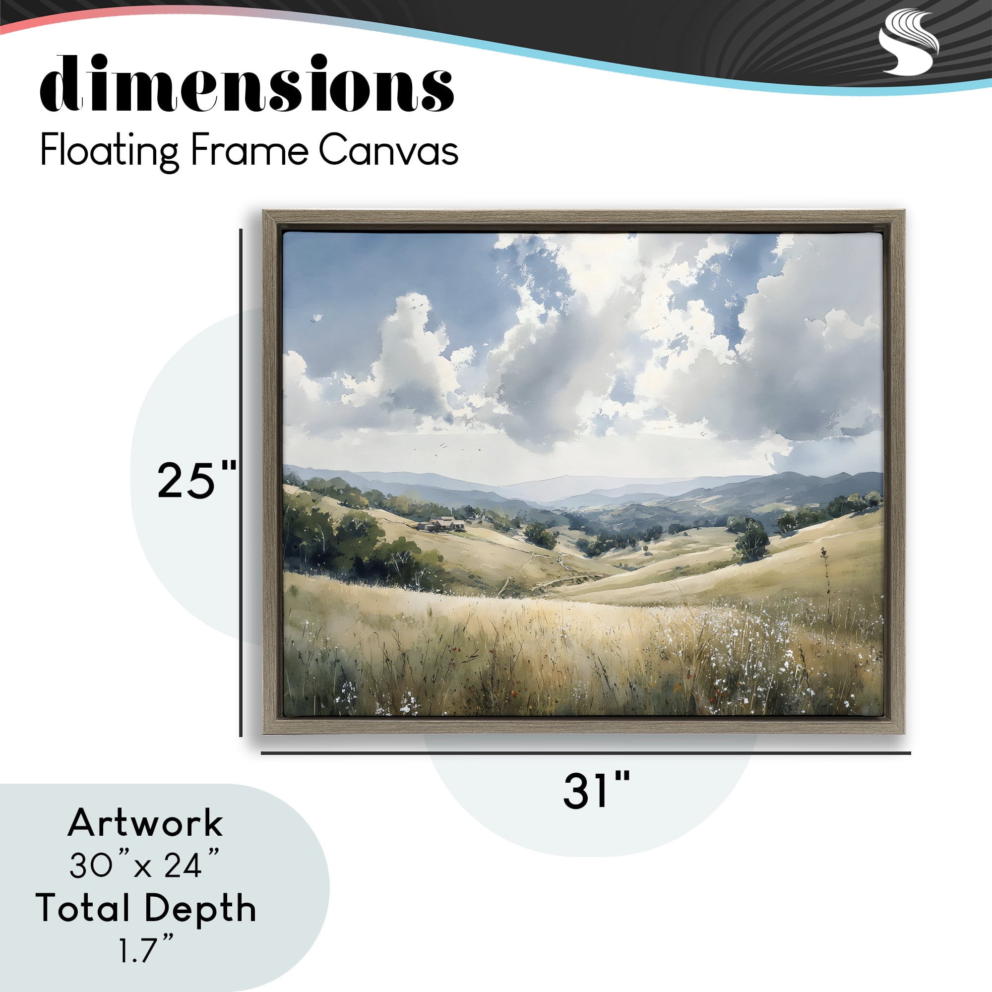 Stupell Industries Distant Hill House in Meadow Brown Framed Floater Canvas Wall Art, design by Franklyn Gregory