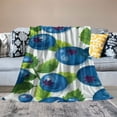 thumbnail image 2 of ARISTURING Blueberries Leaves Pattern Flannel Blanket Lightweight Soft Blanket for All Seasons Exquisite Gifts 60x80in, 2 of 6