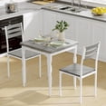 thumbnail image 4 of 3-piece dining mesa set para 2 - compact mesa y sillas con ergonomic comfortable seating, ideal para para small spaces like kitchens y apartments, 4 of 8