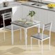thumbnail image 4 of 3-piece dining mesa set para 2 - compact mesa y sillas con ergonomic comfortable seating, ideal para para small spaces like kitchens y apartments, 4 of 8