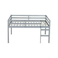 thumbnail image 6 of Solid Wood Full Loft Bed Frame with Storage Space and High guardrail, Platform Bed Frame with Ladder and Strengthened Slats, Low Height Design, No Box Spring Needed, Grey, 6 of 8