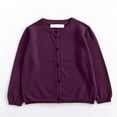 thumbnail image 2 of Gubotare School Uniform Cardigan Girls Girls Long Sleeve Cardigan Sweaters Kids Fashion Open Front Outerwear Size 6-7 (Dark Purple,6-7 Years), 2 of 5
