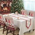 thumbnail image 4 of Christmas Dwarfs Chair Covers Set of 1 Winter Hat Gnome Poinsettia Retro Wood Plaid Chair Back Covers Stretch Removable Washable Slipcovers Protector for Dining Room Kitchen Party Decor, 4 of 5