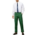 thumbnail image 2 of INSPIRE CHIC Men's Pants Houndstooth Checked Slim Fit Zipper Closure Dress Pants 32 Green Black, 2 of 4