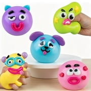 Smushers Squishies Dog Face Toys - 5 Assorted Cute Expressions, Moldable Face Smushers Dog Face Swap Squeeze Smush (5Pcs)