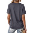 thumbnail image 4 of Garbnen Short Sleeve Shirts for Women Loose Fit Womens V Neck Tops Casual Basic Summer Solid Color Y2k Women's Tunic Tops Gray XL, 4 of 6