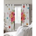 thumbnail image 2 of Spring Flowers Blackout Curtains 96 Inch Length 2 Panels Set, Pastoral Daisy Leaves Rustic Botanical Full Shading Curtains for Windows, Blackout Curtains for Bedroom Living Room 52"x96", 2 of 8