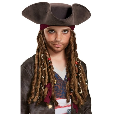 Pirates of the Caribbean 5: Captain Jack Hat Bandana & Dreads - Child