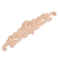 thumbnail image 4 of 20 Piezas 20X5 cm de Madera de Caucho Tallado Apliques de Onlay Largo Sin Pintar Flor Rosa Puerta Decoración del Hogar Estilo Europeo, 4 of 5