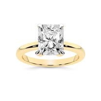 IGI Certified 1 Carat Radiant Shape Lab Grown Diamond Engagement Ring | 14K Yellow Gold | Matilda Leaf Petal Solitaire Diamond Ring | FG-VS1-VS2 Quality Friendly Diamonds