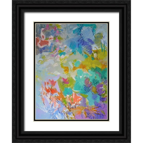 Fagan, Dorothy 12x14 Black Ornate Wood Framed with Double Matting Museum Art Print Titled - Let Me Bloom I Am