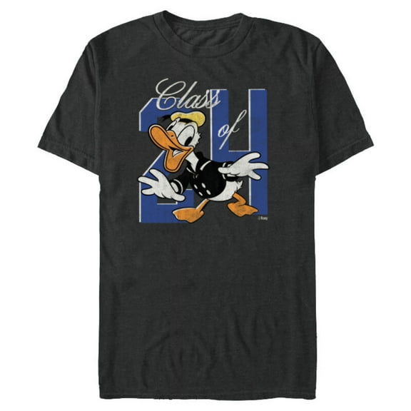 Disney Donald Duck Class of ‘24 Graduation 2024 Retro - Short Sleeve Blended T-Shirt for Adults - Customized-Dark Heather