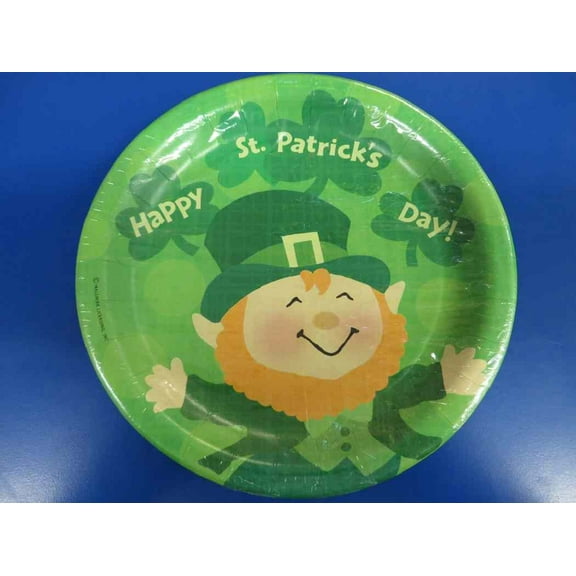St. Pats Leprechauns Patrick's Day Irish Holiday Party 9" Paper Dinner Plates