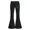 thumbnail image 4 of TGPMGRZ Girls Wide Leg Pants High Waisted Yoga Bootcut Pants with Pockets (Heart, Big Girl, 9-10 Years, Black), 4 of 5