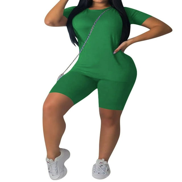 Femmes Manches Courtes Slim T-shirts Shorts Pantalons Survêtements Sport