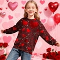 thumbnail image 4 of ATOGUTA Girl Sweatshirts Kids Casual Long Sleeve Loose Valentine's Day Tops Comfy Lightweight Pullovers Size 1T-15, Brown, 4 of 5