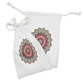 thumbnail image 2 of East Fabric Pouch Set of 2, Vintage Style Traditional Round Motif with Swirly Floral Details in Retro Colors, Small Drawstring Bag for Toiletries Masks and Favors, 9" x 6", Multicolor, by Ambesonne, 2 of 2