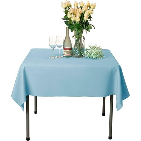 

Square Tablecloth - 70x70 Inch Polyester Table Cloth Washable Wrinkle Free Dinner Tablecloth for Wedding Party Restaurant Indoor and Outdoor Buffet Table - Baby Blue Tablecloth