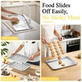 thumbnail image 6 of Walchoic Baking Pan with Rack Set(2 Pans + 2 Racks), 12.5” x 9.7” Stainless Steel Cookies Sheet Baking Tray Pan with Grid Rack, Large Toaster Oven with Wire Cooling Rack, Dishwasher Safe, 6 of 7