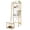 Gold, variant on Furnibear Ladder Vanity Desk Set with Flip Top Mirror and Cushioned Stool for Bedroom Makeup Room, Black