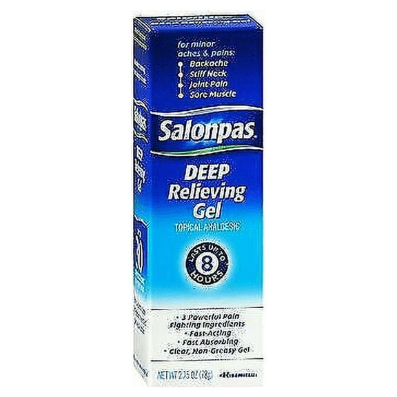 Salonpas Deep Relieving Gel Topical Analgesic, Bone & Joint Health, 2.75 oz, 5 Pack