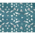 thumbnail image 4 of oneOone Cotton Flex Teal Blue Fabric Triangle Geometric Craft Projects Decor Fabric Printed By The Yard 40 Inch Wide, 4 of 4