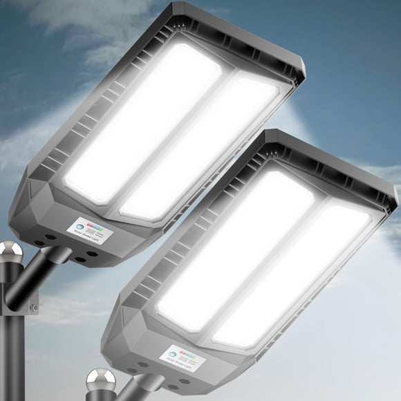 Farol solar Adewalk 6000 W 7000 K con sensor de movimiento, paquete de 2