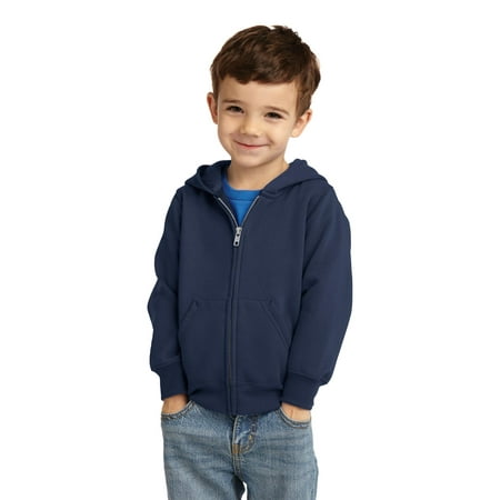 Port & Company ® Toddler Core Fleece Full-Zip Hooded Sweatshirt ...