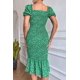 thumbnail image 2 of Vestido PRETTYGARDEN Midi Ajustado Floral Verde Talle Grande, 2 of 8