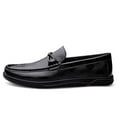 thumbnail image 4 of Men's Casual Loafers Slip On Leather Shoes Comfortable Lightweight Driving Shoes Male Moccasins Classic Penny Loafer Flats Boat Shoes Outdoor Walking Shoes, 4 of 12