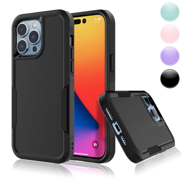 For iPhone 14 Plus Case, 2 in 1 PC Phone Case for Apple 14 Plus 6.7" 2022 Case, Rubber & Rugged Shockproof Full Body Protection Case Cover-Rose gold