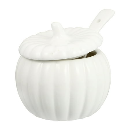 

1pc Creative Pumpkin Stew Pot Household Ceramic Stew Bowl Kitchenware (White)