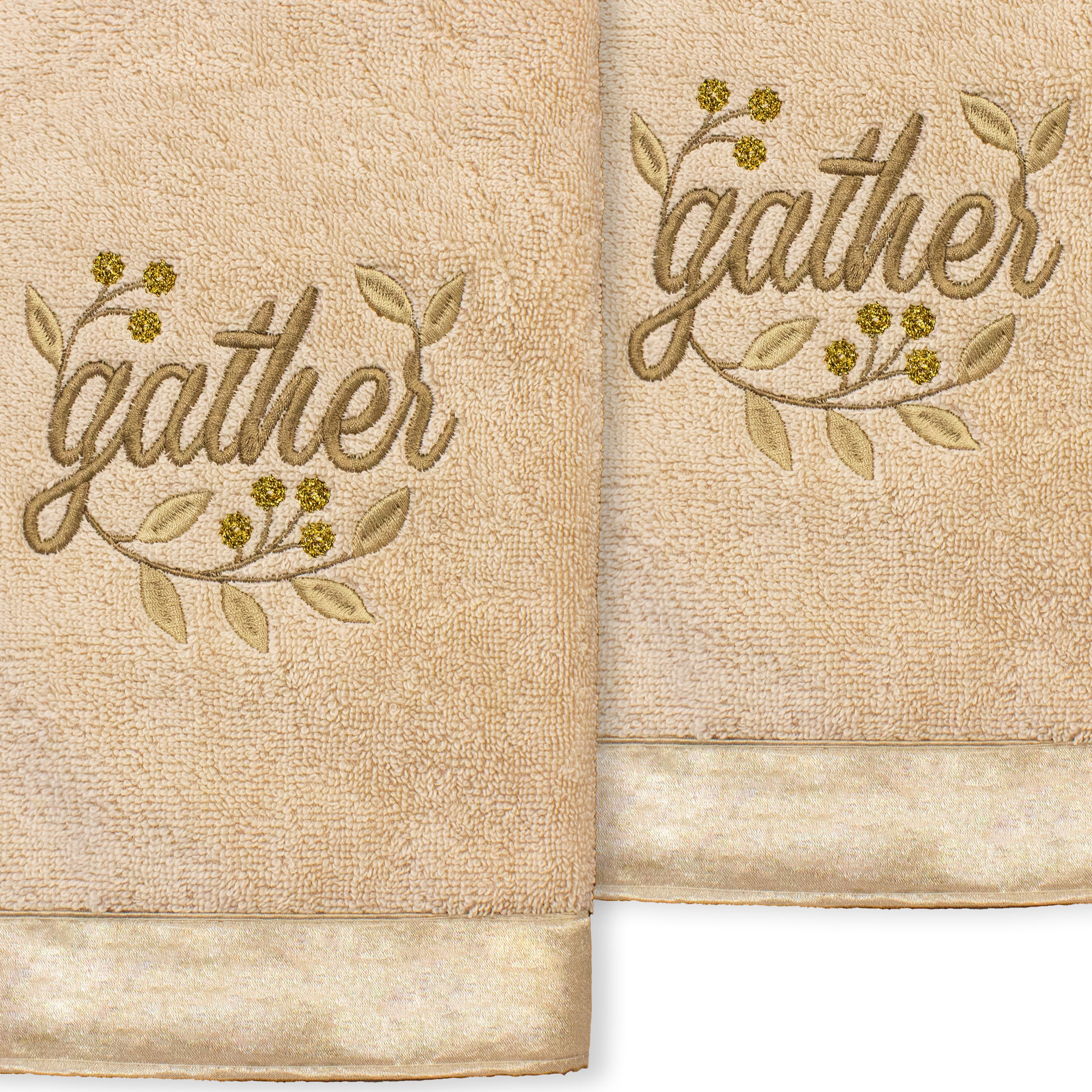 Linum Home Textiles Traditional Turkish Cotton Hand Towels, Sand Beige(2 Pieces)