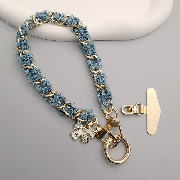 Cell Phone Lanyard Wrist Strap,Key Lanyard for Women,Phone Bracelet Strap,Phone Charms Strap,Camera Wrist Strap,Medium Blue