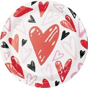 Way to Celebrate Valentine's Day Hearts Paper Plates, 32 ct