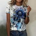 thumbnail image 1 of Femmes Été Décontracté Mode Col Rond Manches Courtes T-Shirt à Imprimé Floral Haut Manches Longues Femmes Manches Courtes Hauts Athlétiques T-Shirt Uni à Manches Longues Femmes T-Shirt Ringer Femmes T-Shirt Uni Vêtements Athlétiques Hauts, 1 of 3